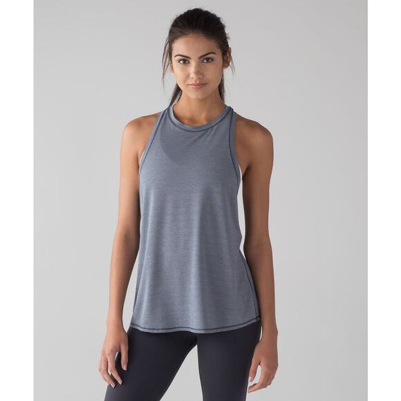 Lululemon Women's Hot Like Agni‎ Singlet Heathered Sterling Tank Top Athleisure - Picture 2 of 15
